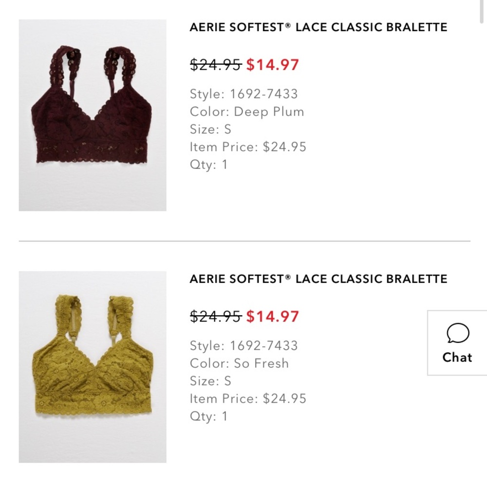 Aerie bralettes, 2 pack! Like new